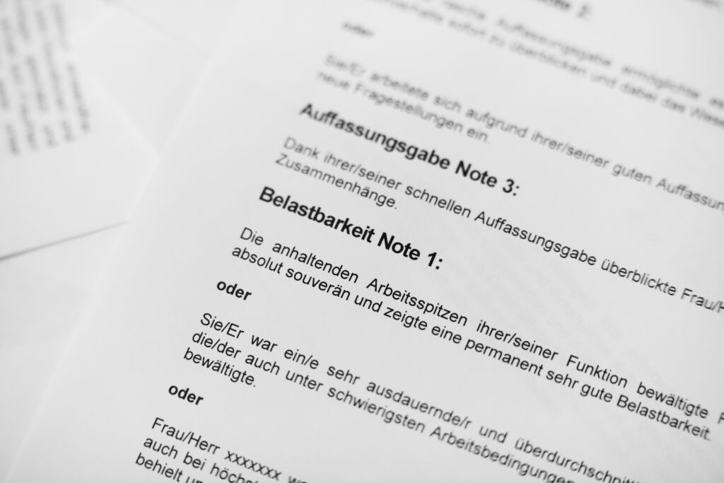 Arbeitszeugnis schreiben lassen